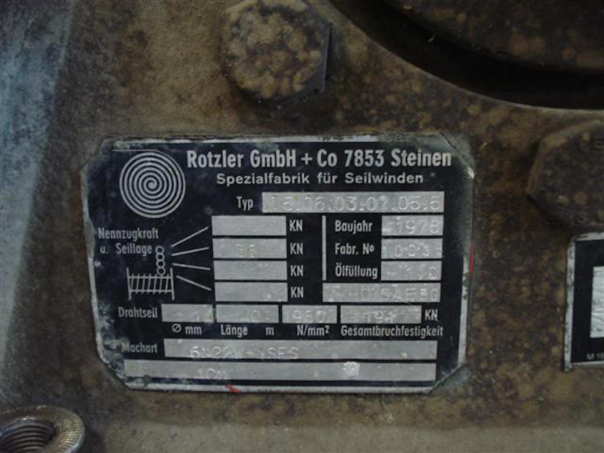 Gebruikte Hydraulische Lier Winde Winch Rotzler 75 7 Ton 3