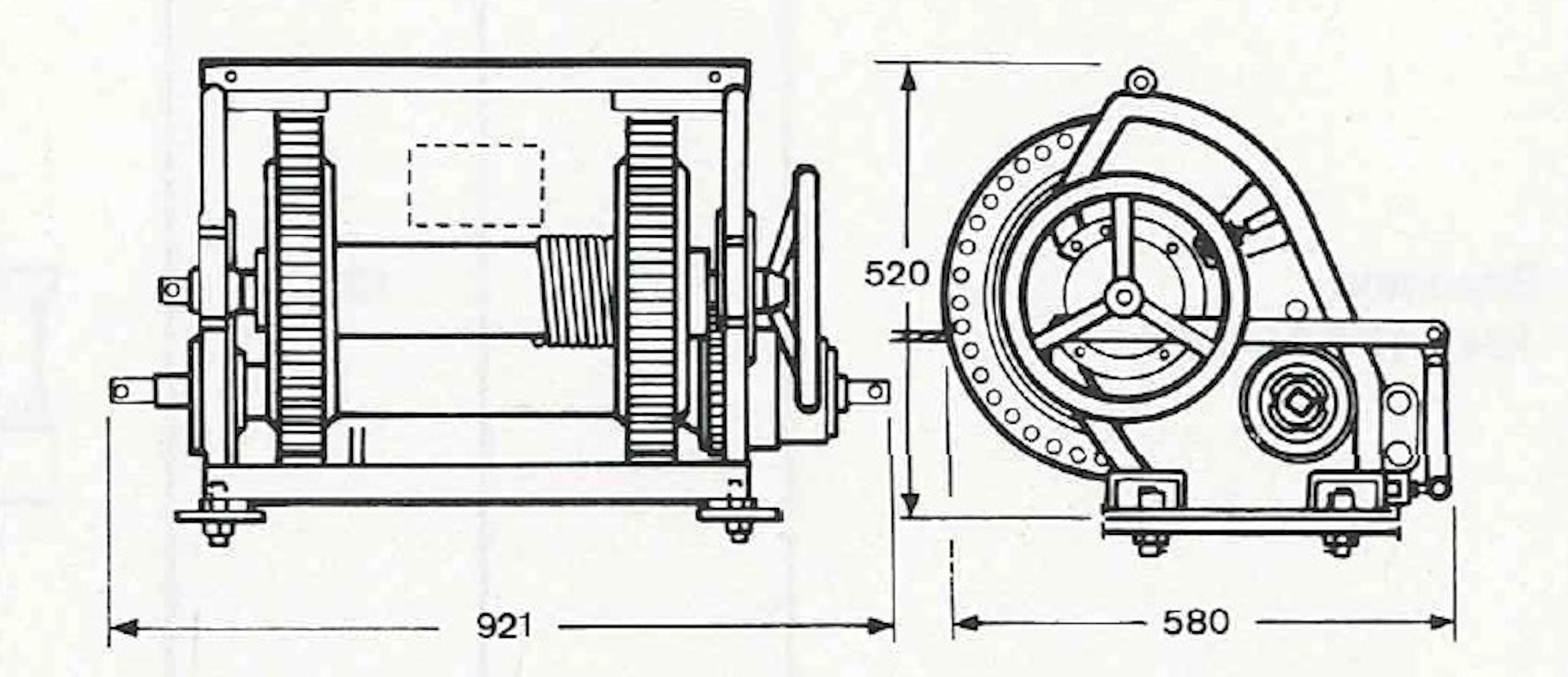 Dimensions Manual Winch 2 Ton