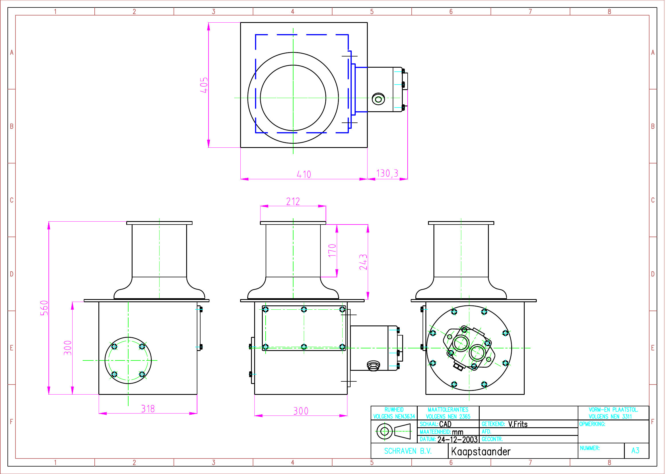 Kaapstander 2.26-tons hydraulisch lier tekening
